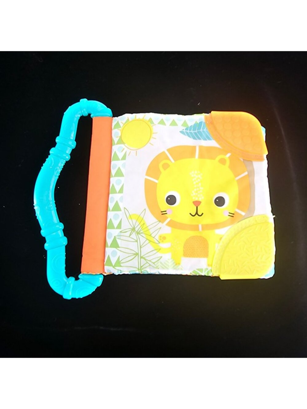 Bright Starts Baby Activity Soft Book With Teether Handle - Jungle Animals Theme